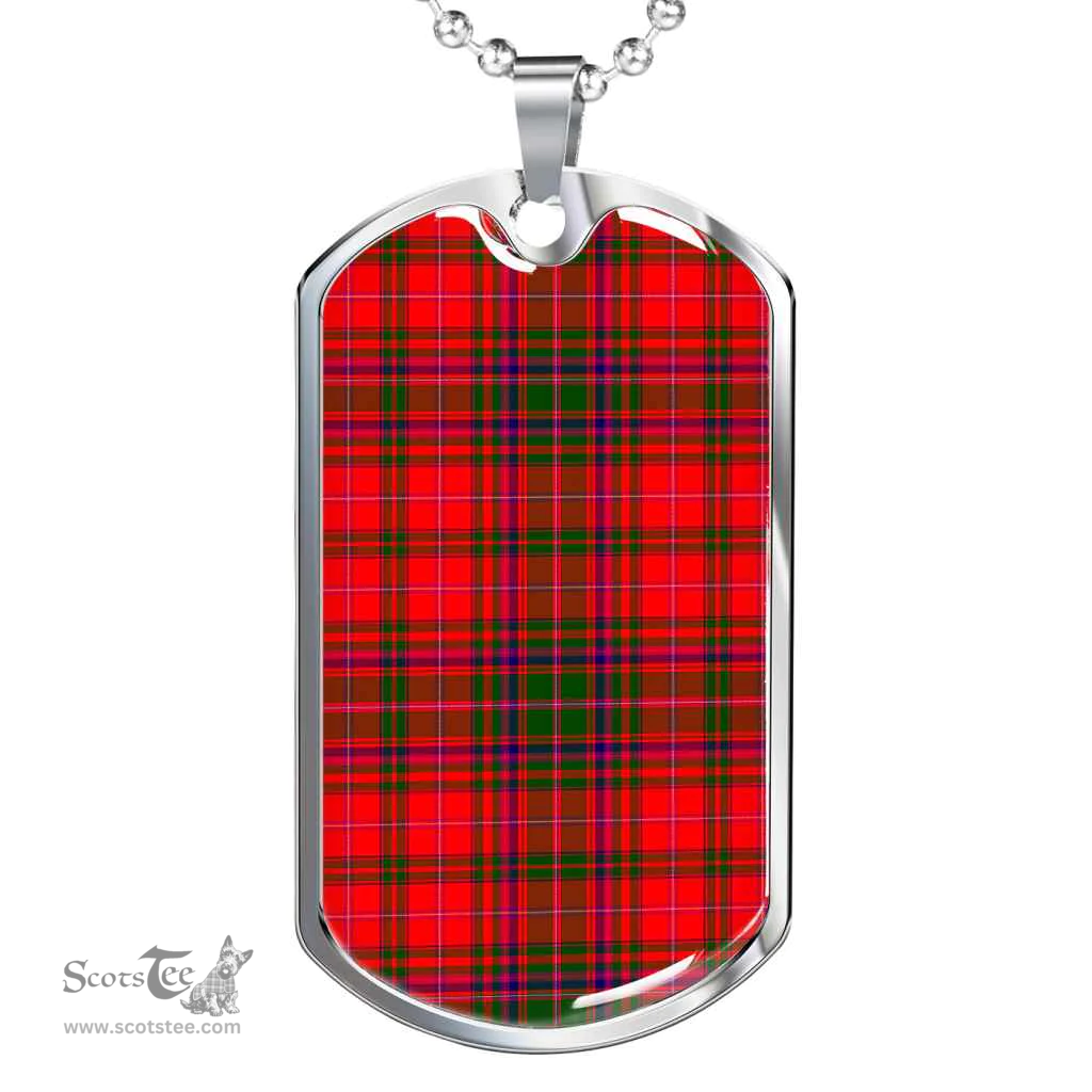 Scottish MacDougall Modern Clan Tartan Dog Tag Necklace - Classic Scottish Plaid Tartan Plaid