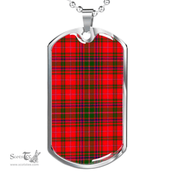 Scottish MacDougall Modern Clan Tartan Dog Tag Necklace - Classic Scottish Plaid Tartan Plaid