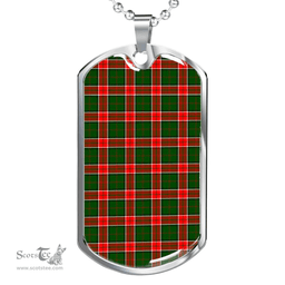 Scottish Pollock Modern Clan Tartan Dog Tag Necklace - Classic Scottish Plaid Tartan Plaid