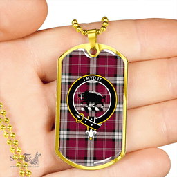 ScottishPlaid Nisbet Dress Rose (Nisbit Dress Rose) Modern Clan Tartan Dog Tag Necklace - Crest Classic Scottish Plaid Tartan Plaid