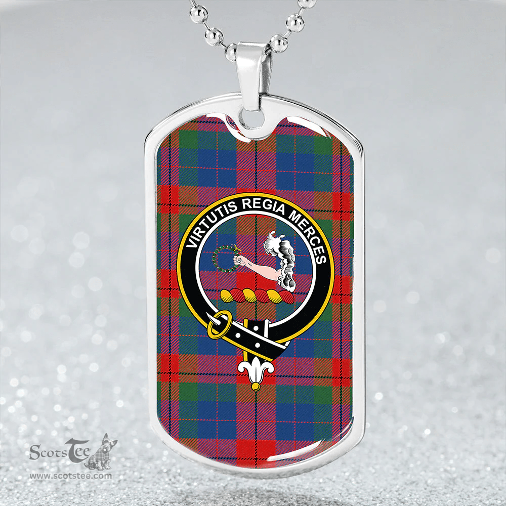 ScottishPlaid Skene of Cromar Modern Clan Tartan Dog Tag Necklace - Crest Classic Scottish Plaid Tartan Plaid