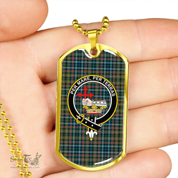 ScottishPlaid MacDonald Flora (Donald Flora) Plaid Artifact Ancient Clan Tartan Dog Tag Necklace - Crest Classic Scottish Plaid Tartan Plaid