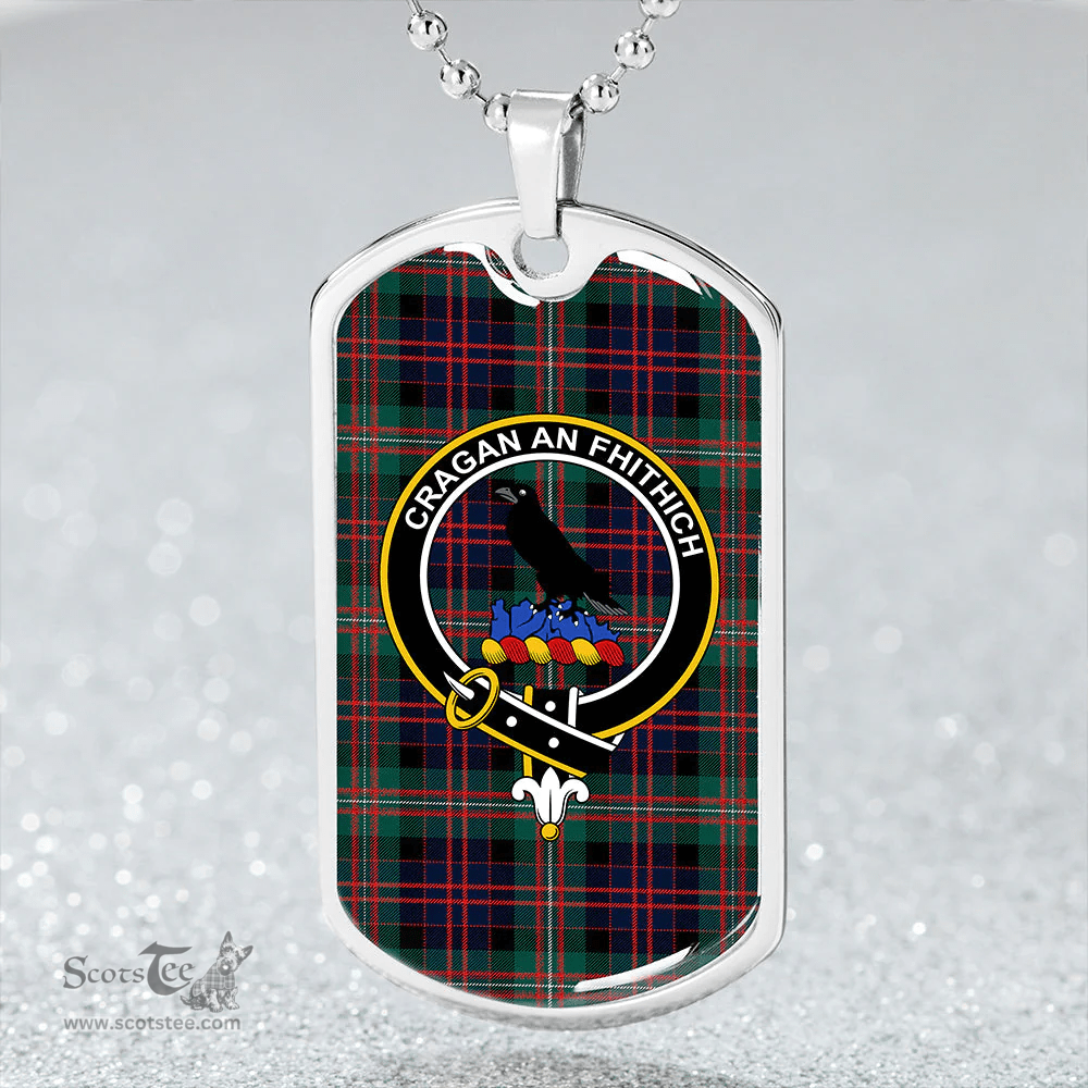 ScottishPlaid MacDonell of Glengarry Modern Clan Tartan Dog Tag Necklace - Crest Classic Scottish Plaid Tartan Plaid