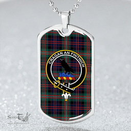 ScottishPlaid MacDonell of Glengarry Modern Clan Tartan Dog Tag Necklace - Crest Classic Scottish Plaid Tartan Plaid