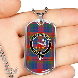 ScottishPlaid Skene of Cromar Modern Clan Tartan Dog Tag Necklace - Crest Classic Scottish Plaid Tartan Plaid
