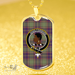 ScottishPlaid Stirling University of Tartan Weathered Clan Tartan Dog Tag Necklace - Crest Classic Scottish Plaid Tartan Plaid