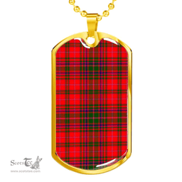 Scottish MacDougall Modern Clan Tartan Dog Tag Necklace - Classic Scottish Plaid Tartan Plaid