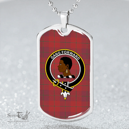 ScottishPlaid Stirling of Keir Ancient Clan Tartan Dog Tag Necklace - Crest Classic Scottish Plaid Tartan Plaid