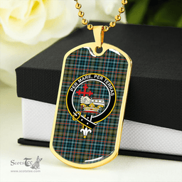 ScottishPlaid MacDonald Flora (Donald Flora) Plaid Artifact Ancient Clan Tartan Dog Tag Necklace - Crest Classic Scottish Plaid Tartan Plaid