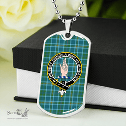 ScottishPlaid Miller Ancient Clan Tartan Dog Tag Necklace - Crest Classic Scottish Plaid Tartan Plaid
