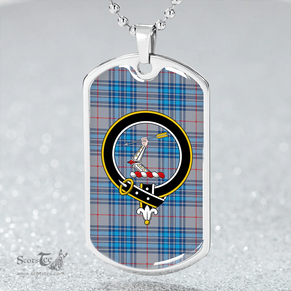 ScottishPlaid Thorburn USA (Thurburn USA) Modern Clan Tartan Dog Tag Necklace - Crest Classic Scottish Plaid Tartan Plaid