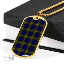 Scottish More (Muir) Clan Tartan Dog Tag Necklace - Classic Scottish Plaid Tartan Plaid