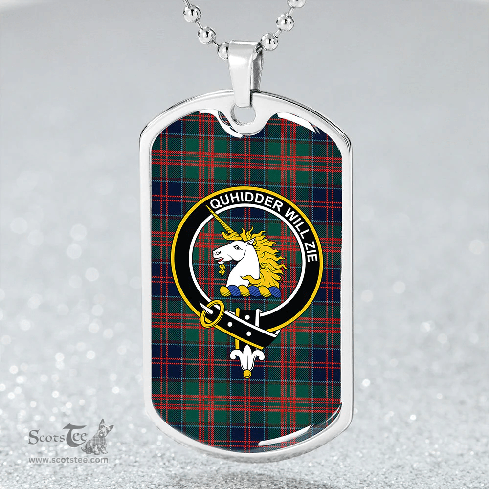ScottishPlaid Stewart of Appin Hunting Modern Clan Tartan Dog Tag Necklace - Crest Classic Scottish Plaid Tartan Plaid