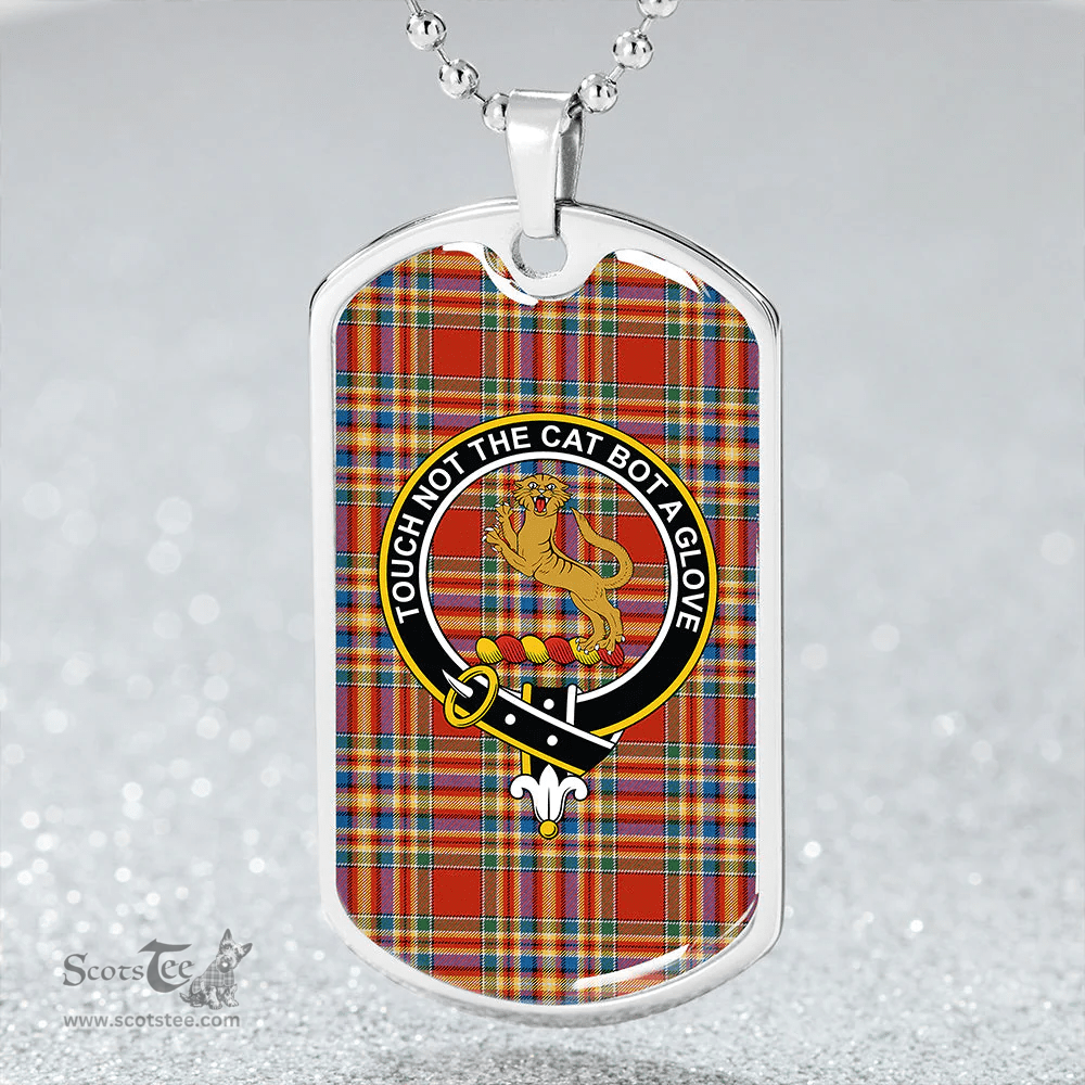 ScottishPlaid MacKintosh Chief Ancient Clan Tartan Dog Tag Necklace - Crest Classic Scottish Plaid Tartan Plaid