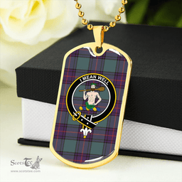 ScottishPlaid Shaw Weathered Clan Tartan Dog Tag Necklace - Crest Classic Scottish Plaid Tartan Plaid
