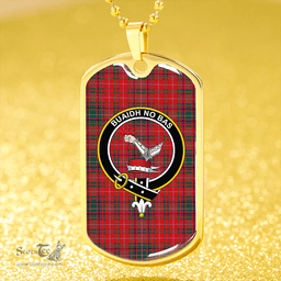 ScottishPlaid MacDougall Modern Clan Tartan Dog Tag Necklace - Crest Classic Scottish Plaid Tartan Plaid