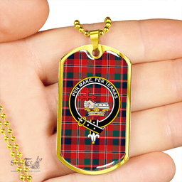 ScottishPlaid MacDonald of Glenaladale #2 (Donald Glenfinnan) Modern Clan Tartan Dog Tag Necklace - Crest Classic Scottish Plaid Tartan Plaid