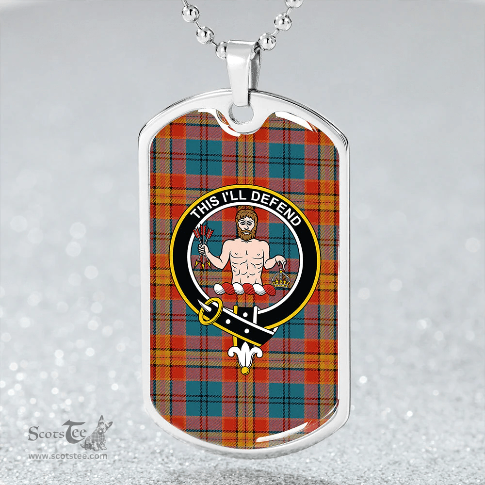 ScottishPlaid MacGurk Ancient Clan Tartan Dog Tag Necklace - Crest Classic Scottish Plaid Tartan Plaid