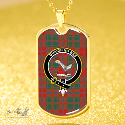 ScottishPlaid MacDougall (Clans Originaux) Ancient Clan Tartan Dog Tag Necklace - Crest Classic Scottish Plaid Tartan Plaid