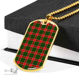 Scottish Pollock Modern Clan Tartan Dog Tag Necklace - Classic Scottish Plaid Tartan Plaid
