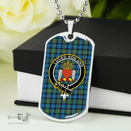 ScottishPlaid Smith Ancient Clan Tartan Dog Tag Necklace - Crest Classic Scottish Plaid Tartan Plaid