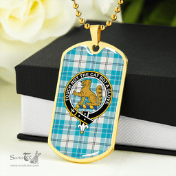 ScottishPlaid MacPherson Dress Turquoise Modern Clan Tartan Dog Tag Necklace - Crest Classic Scottish Plaid Tartan Plaid