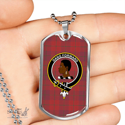 ScottishPlaid Stirling of Keir Ancient Clan Tartan Dog Tag Necklace - Crest Classic Scottish Plaid Tartan Plaid