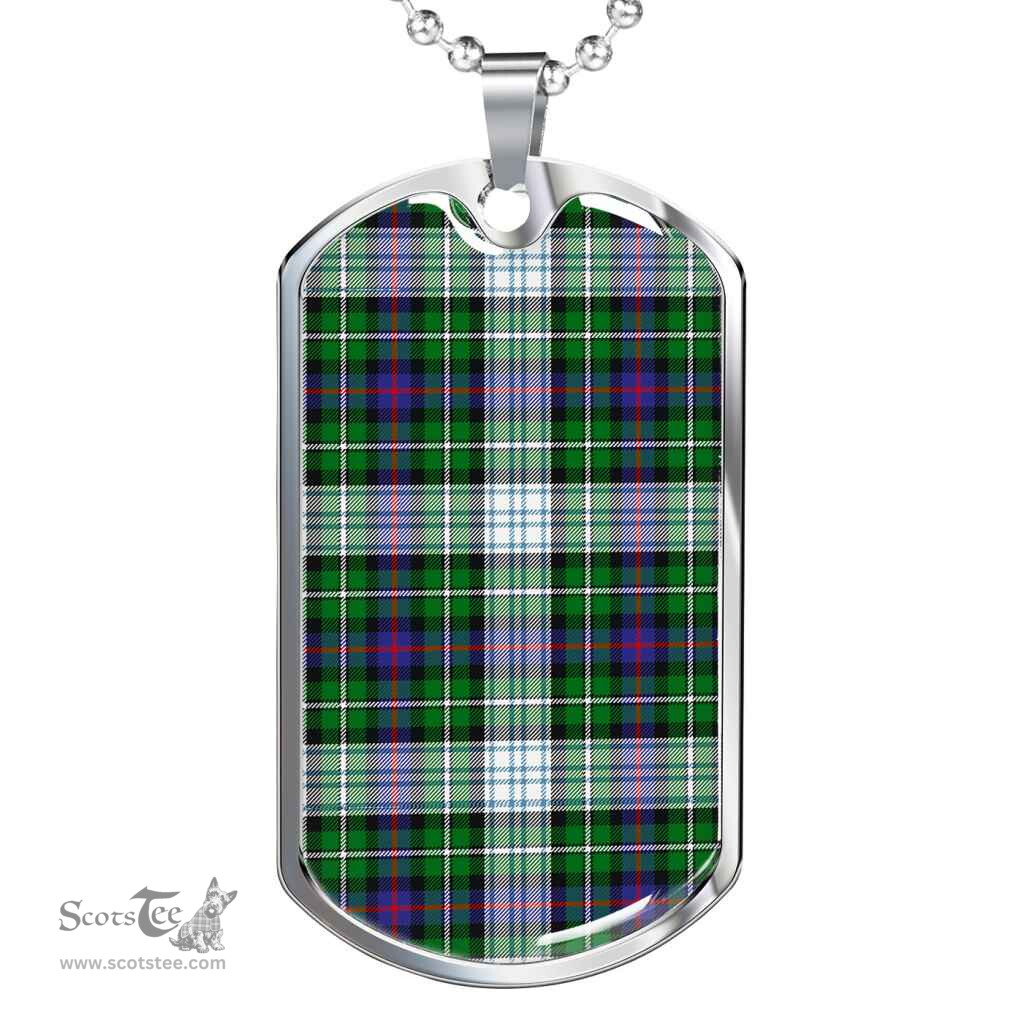 Scottish MacKenzie Dress Modern Clan Tartan Dog Tag Necklace - Classic Scottish Plaid Tartan Plaid