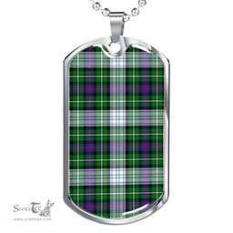 Scottish MacKenzie Dress Modern Clan Tartan Dog Tag Necklace - Classic Scottish Plaid Tartan Plaid