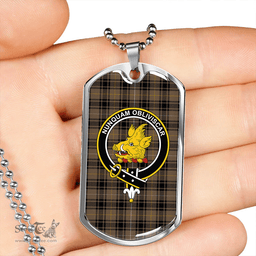 ScottishPlaid MacIver Hunting Weathered Clan Tartan Dog Tag Necklace - Crest Classic Scottish Plaid Tartan Plaid