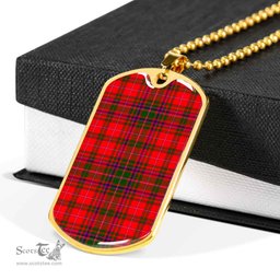 Scottish MacDougall Modern Clan Tartan Dog Tag Necklace - Classic Scottish Plaid Tartan Plaid