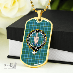 ScottishPlaid Miller Ancient Clan Tartan Dog Tag Necklace - Crest Classic Scottish Plaid Tartan Plaid