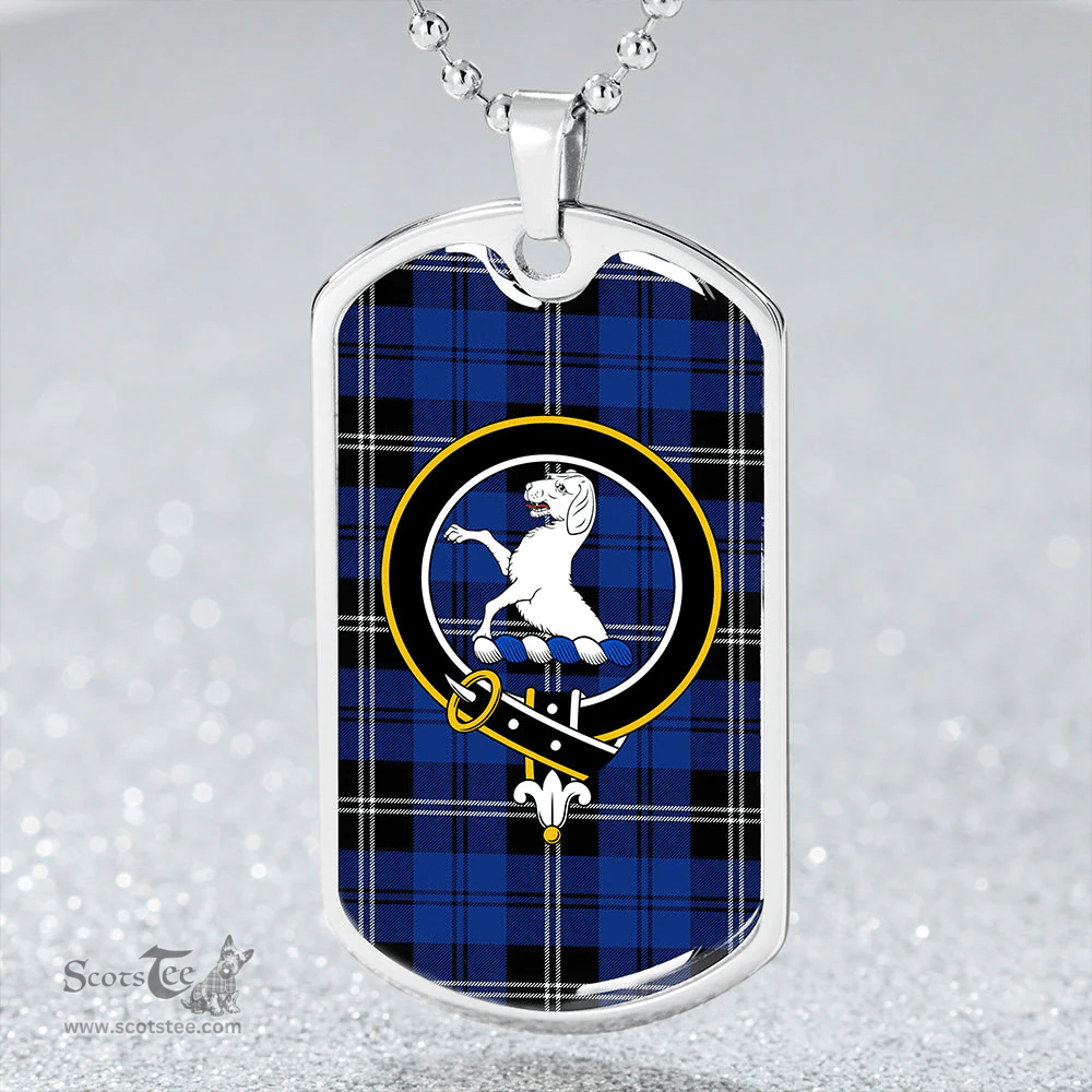 ScottishPlaid Swan Modern Clan Tartan Dog Tag Necklace - Crest Classic Scottish Plaid Tartan Plaid