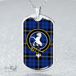 ScottishPlaid Swan Modern Clan Tartan Dog Tag Necklace - Crest Classic Scottish Plaid Tartan Plaid