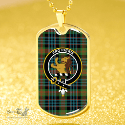 ScottishPlaid Newlands (Walker Newlands) Ancient Clan Tartan Dog Tag Necklace - Crest Classic Scottish Plaid Tartan Plaid