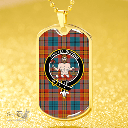 ScottishPlaid MacGurk Ancient Clan Tartan Dog Tag Necklace - Crest Classic Scottish Plaid Tartan Plaid