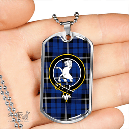 ScottishPlaid Swan Modern Clan Tartan Dog Tag Necklace - Crest Classic Scottish Plaid Tartan Plaid