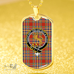 ScottishPlaid MacKintosh Chief Ancient Clan Tartan Dog Tag Necklace - Crest Classic Scottish Plaid Tartan Plaid