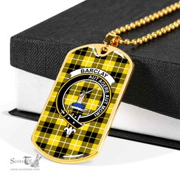Scottish Barclay Clan Tartan Dog Tag Necklace - Crest Classic Scottish Plaid Tartan Plaid