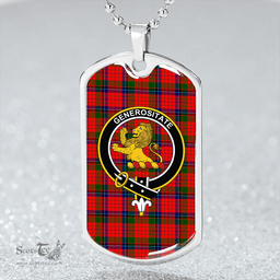 ScottishPlaid Nicolson Modern Clan Tartan Dog Tag Necklace - Crest Classic Scottish Plaid Tartan Plaid