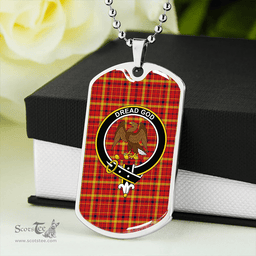 ScottishPlaid Munro Culloden Modern Clan Tartan Dog Tag Necklace - Crest Classic Scottish Plaid Tartan Plaid
