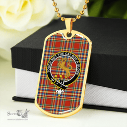 ScottishPlaid MacKintosh Chief Ancient Clan Tartan Dog Tag Necklace - Crest Classic Scottish Plaid Tartan Plaid