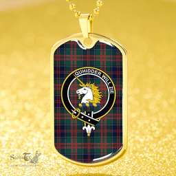 ScottishPlaid Stewart of Appin Hunting Modern Clan Tartan Dog Tag Necklace - Crest Classic Scottish Plaid Tartan Plaid