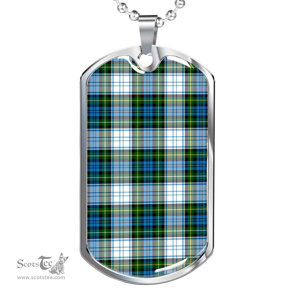 Scottish Campbell Dress Clan Tartan Dog Tag Necklace - Classic Scottish Plaid Tartan Plaid