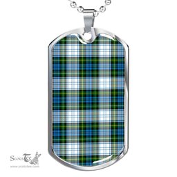 Scottish Campbell Dress Clan Tartan Dog Tag Necklace - Classic Scottish Plaid Tartan Plaid