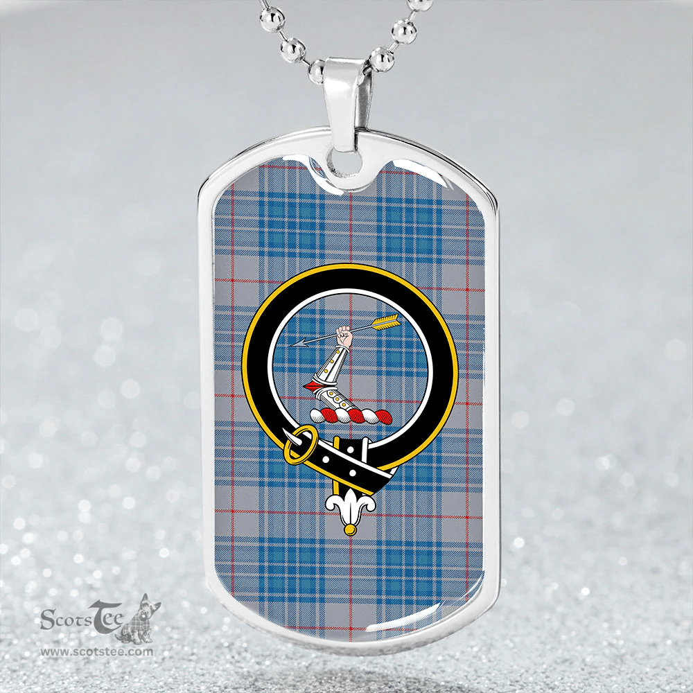 ScottishPlaid Thorburn USA (Thurburn USA) Ancient Clan Tartan Dog Tag Necklace - Crest Classic Scottish Plaid Tartan Plaid