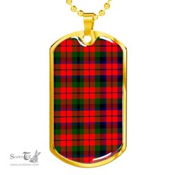 Scottish MacNaughton Modern Clan Tartan Dog Tag Necklace - Classic Scottish Plaid Tartan Plaid