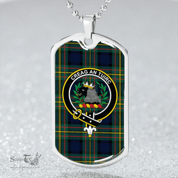 ScottishPlaid MacLaren Modern Clan Tartan Dog Tag Necklace - Crest Classic Scottish Plaid Tartan Plaid