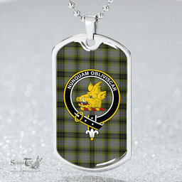 ScottishPlaid MacIver Modern Clan Tartan Dog Tag Necklace - Crest Classic Scottish Plaid Tartan Plaid