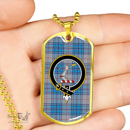 ScottishPlaid Thorburn USA (Thurburn USA) Modern Clan Tartan Dog Tag Necklace - Crest Classic Scottish Plaid Tartan Plaid
